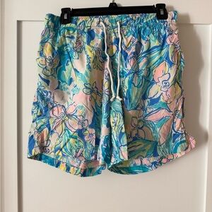 Lilly Pulitzer Floral Print Drawstring Shorts M